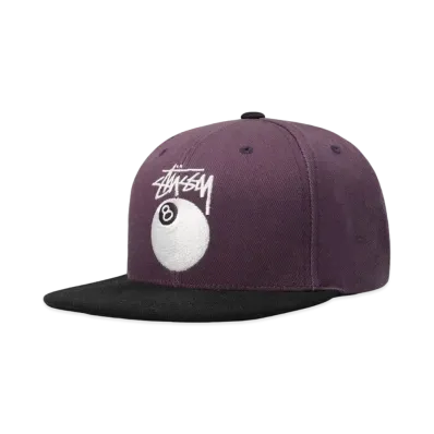Stussy TWILL STOCK 8 BALL CAP "Burgundy"