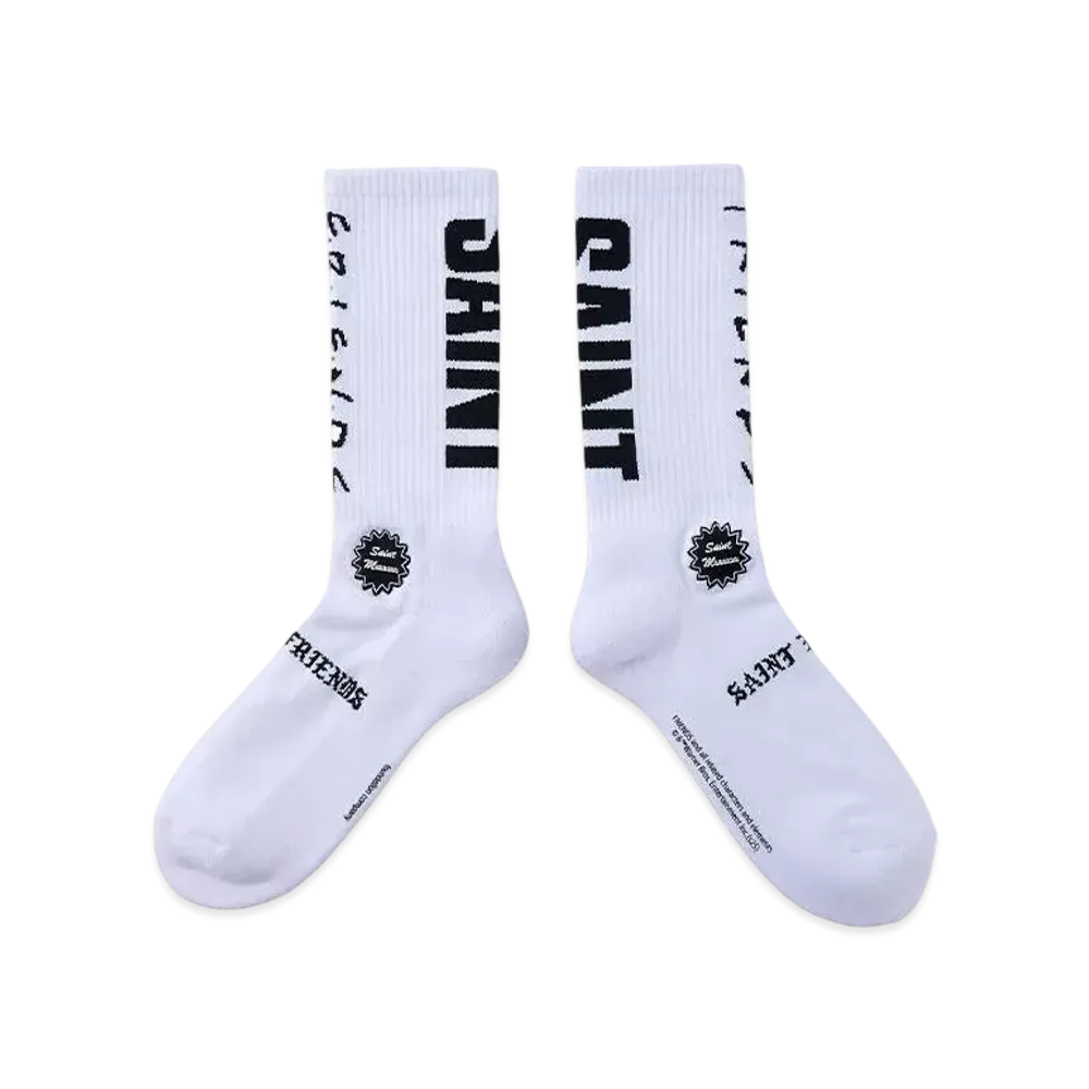 SAINT Mxxxxxx x FRIENDS Socks "White" SM-HR8-0000-C59