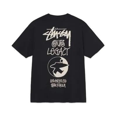 Stussy x OUR LEGACY SURFMAN PIG. DYED TEE "Black"