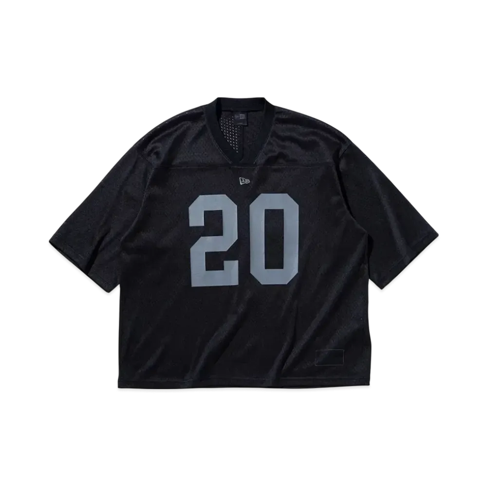 NEW ERA BLACK LABEL SS25 Oversized Mesh Football T-Shirt "Black"