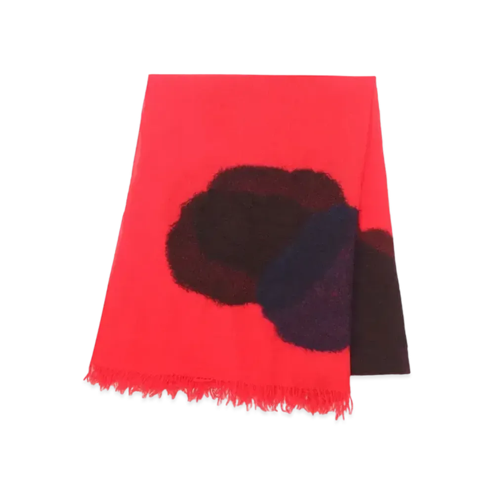 Yohji Yamamoto Y's WOOL NEEDLE PUNCH STOLE "Red"