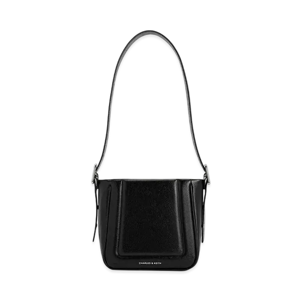 CHARLES & KEITH Petra Boxy Bucket Bag "Noir"