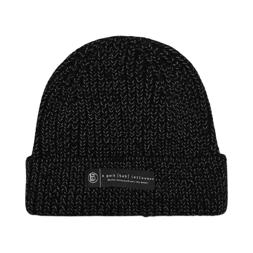 A GOOD BAD INFLUENCE REFLECTIVE BEANIE "BLACK"
