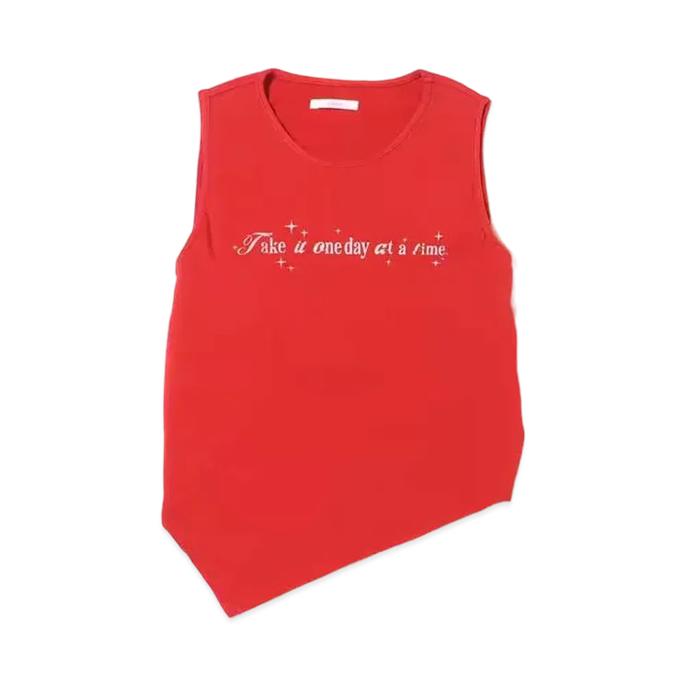 atmos pink Open Back Tank Top "Red"