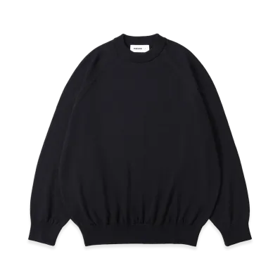 everyone Wool Middle Gauge Knit Sweater "Black"