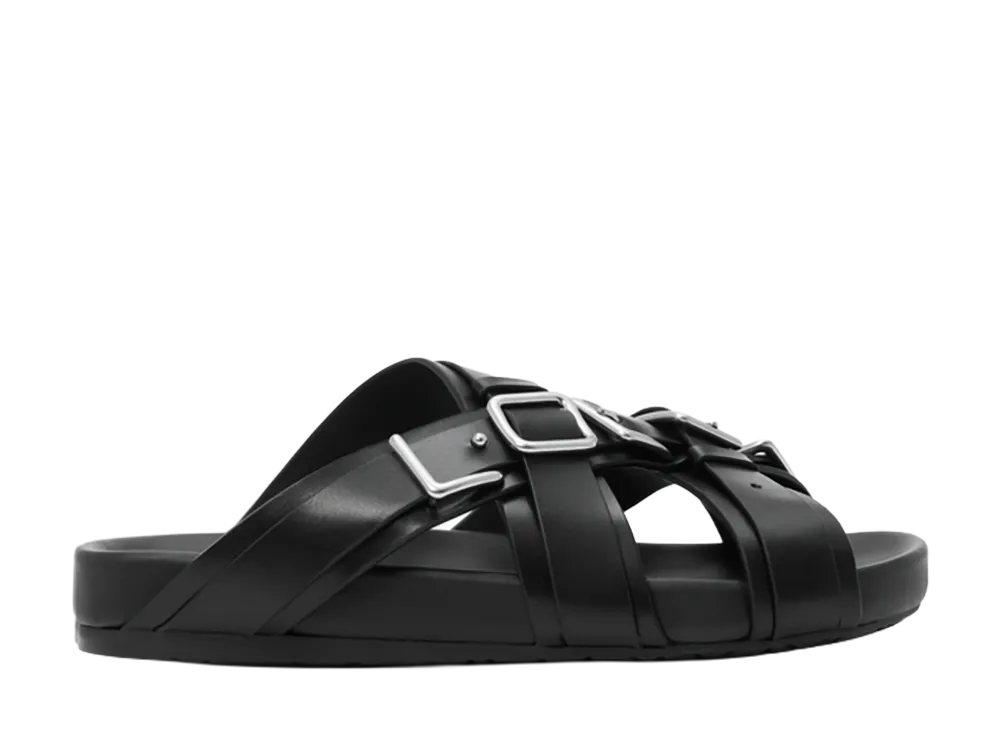 LOEWE Type Fussbett Sandal in Vegetable Tanned Calf "Black"