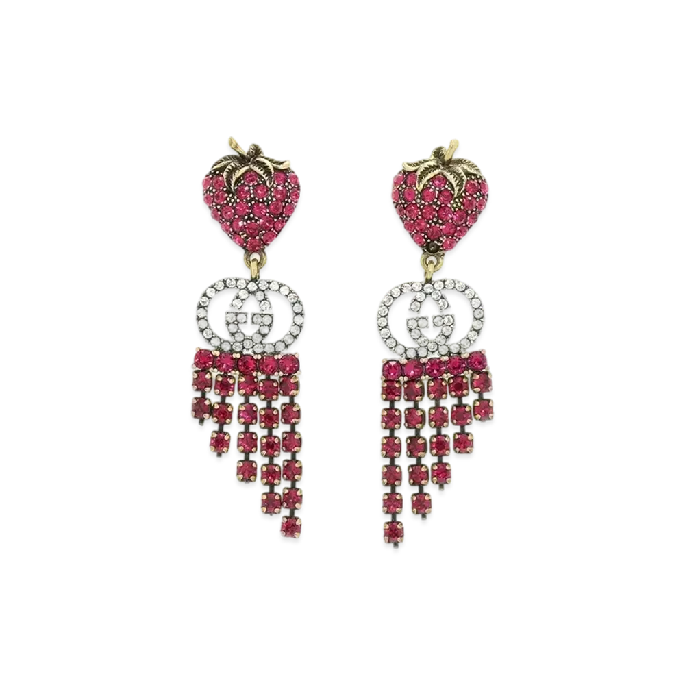 GUCCI Strawberry Earrings with Crystals