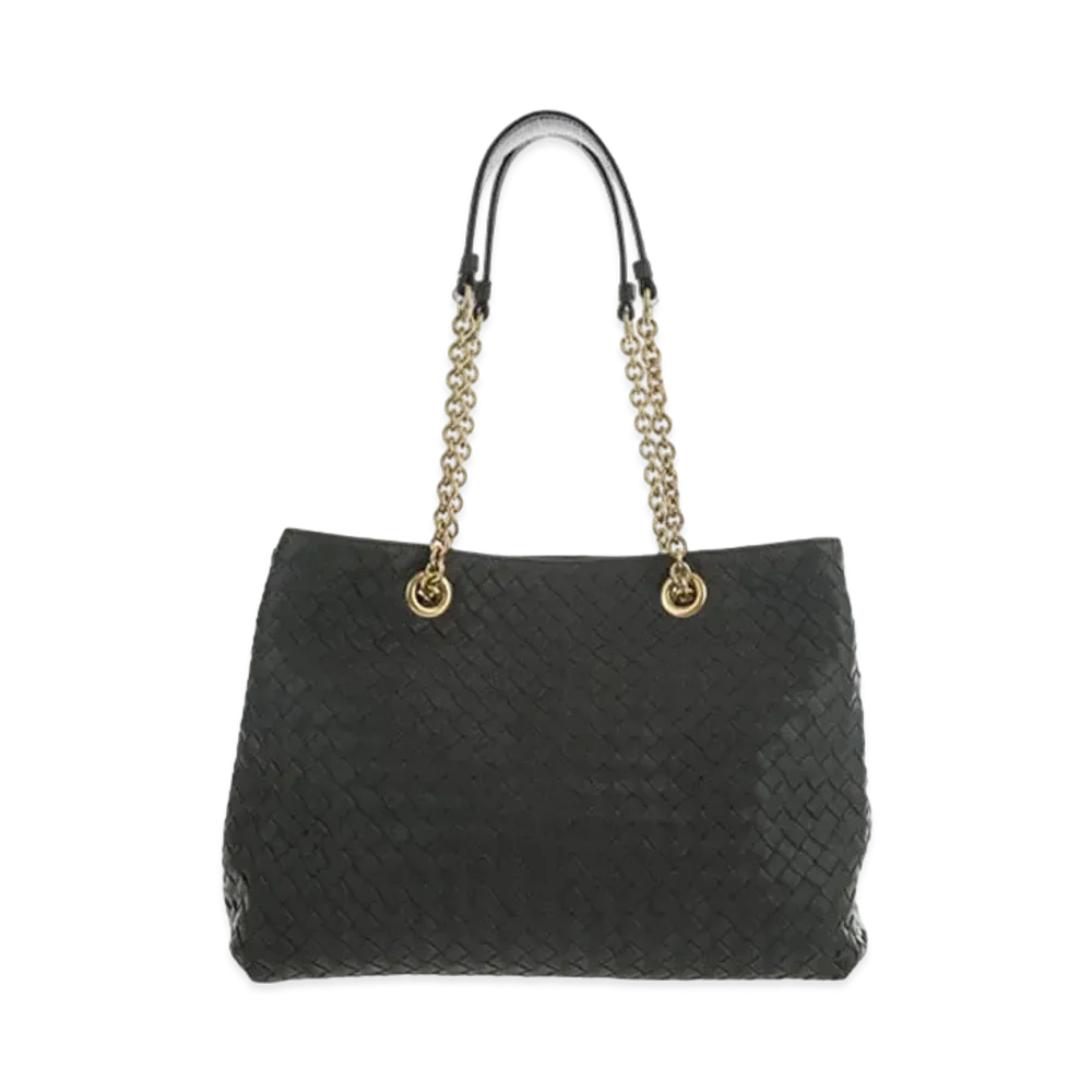 Bottega Veneta Lambskin Hand Bag "Dark Grey"