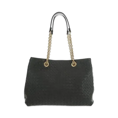 Bottega Veneta Lambskin Hand Bag "Dark Grey"
