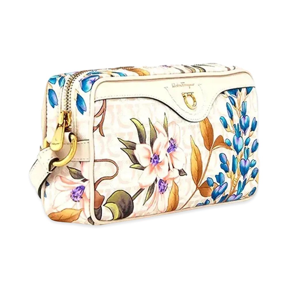 Salvatore Ferragamo Giardino Print Minibag - Econyl Nylon "Bone"