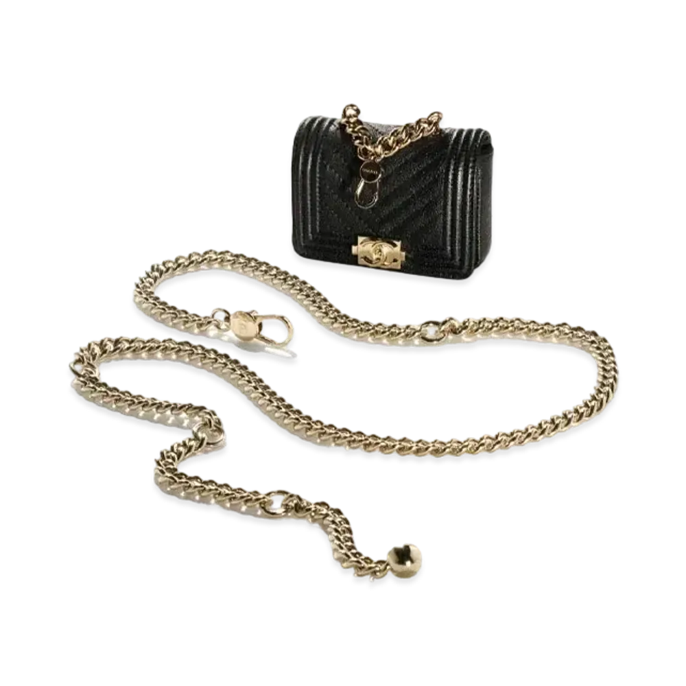 CHANEL Boy Chanel Belt Bag Grained Calfskin "Black"