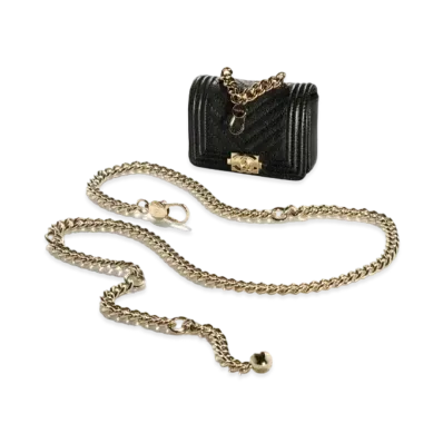 CHANEL Boy Chanel Belt Bag Grained Calfskin "Black"