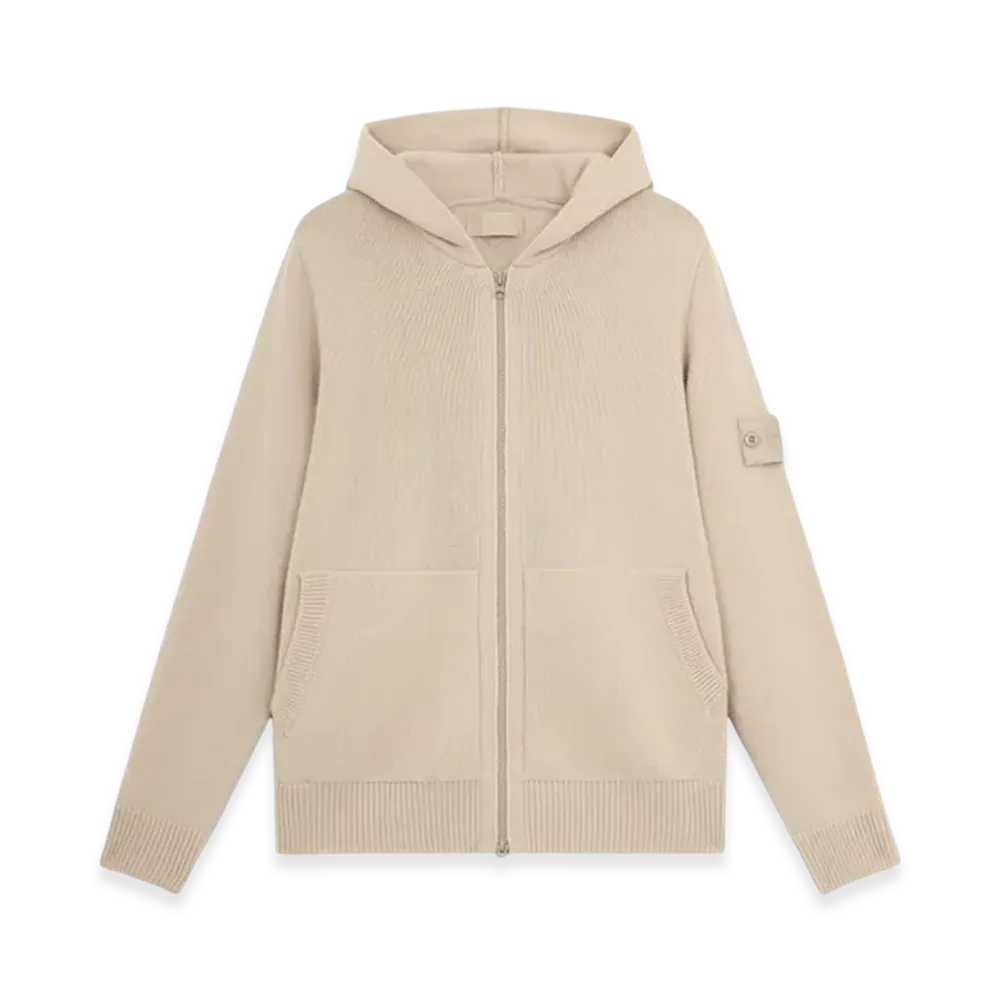 Stone Island 528FA Ghost Geelong RWS Wool Loose Fit Cardigan with Hood and Zip - 24FW "Beige"