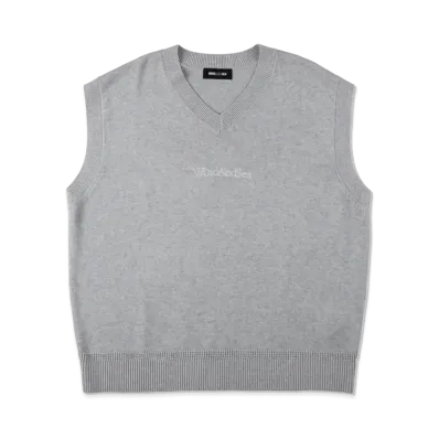 WIND AND SEA SDT Vneck Knit Vest "Gray"