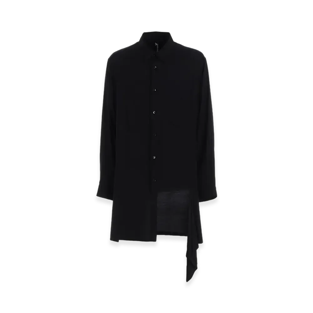 Ground Y Rayon Twill Left Front Cut-Out Shirt "Black"