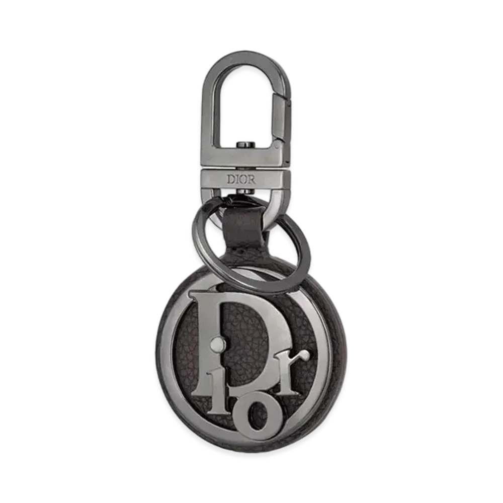 Dior D-Touch Keyring Grained Calfskin With Dior Oblique Signature ""