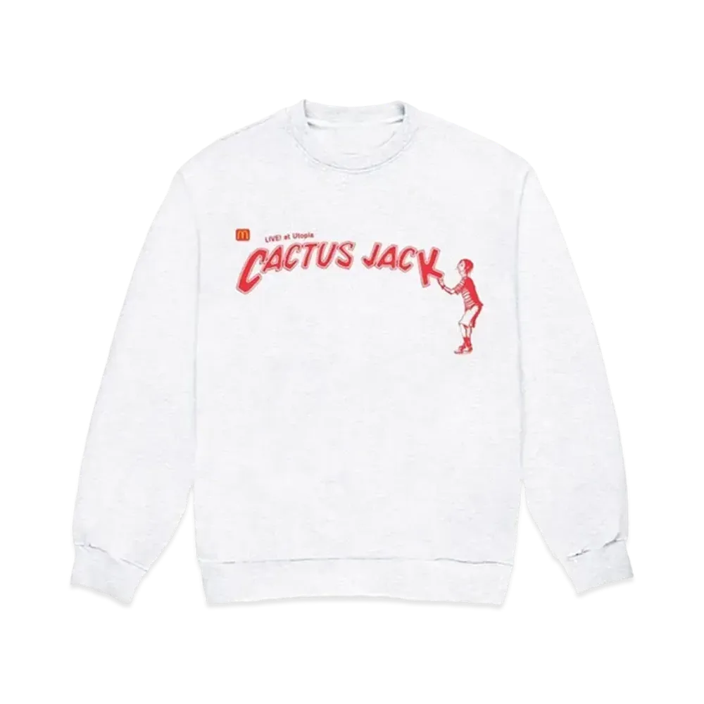 Travis Scott Cactus Jack x McDonald's Cactus Jack Spelling II Crewneck "Ashu heather"