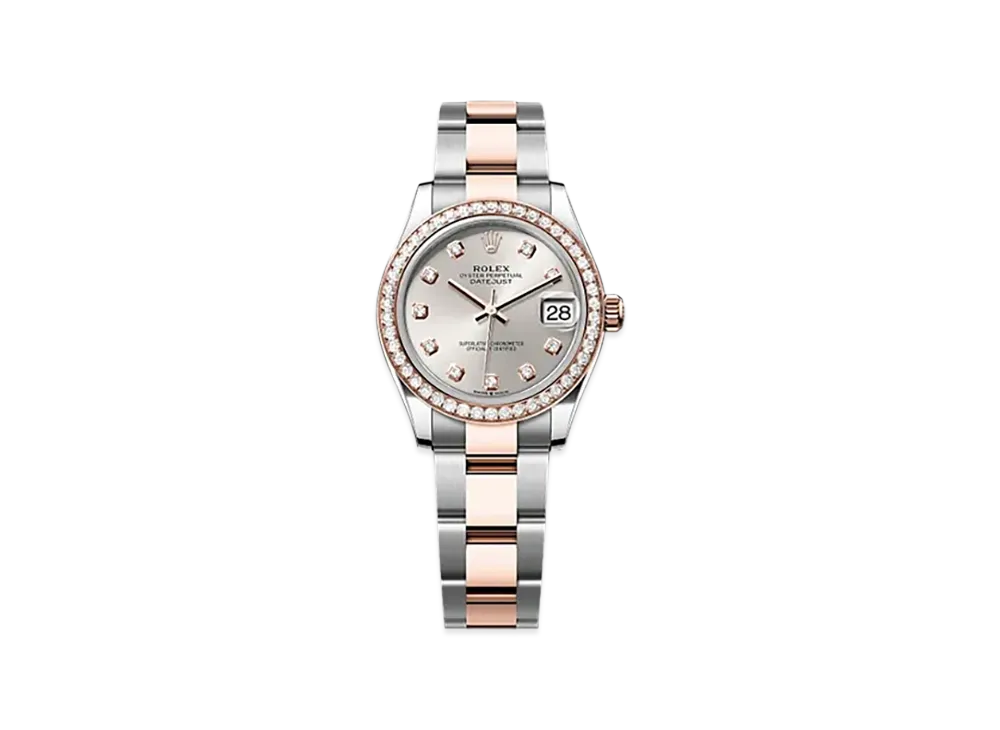 ROLEX Datejust 31mm Oystersteel & Everose Gold Diamond 278381RBR "Silver"