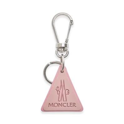 MONCLER Leather Logo Key Ring "Pink"