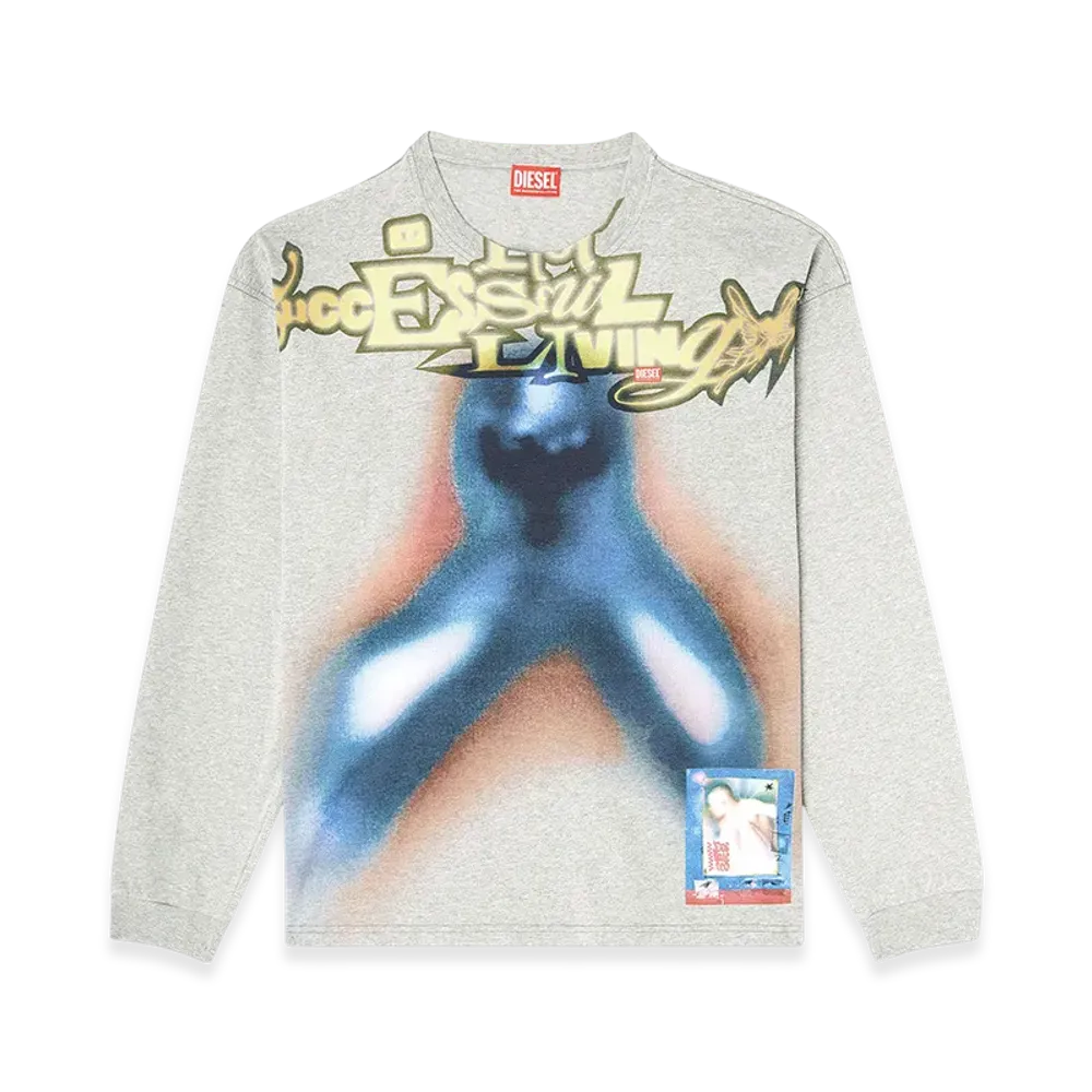 Diesel T-Boxt-Ls-V1 Long Sleeve T-Shirt "Blue/Grey"