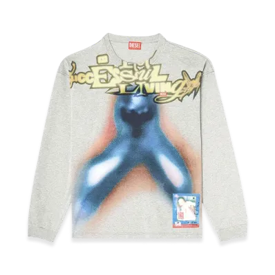 Diesel T-Boxt-Ls-V1 Long Sleeve T-Shirt "Blue/Grey"
