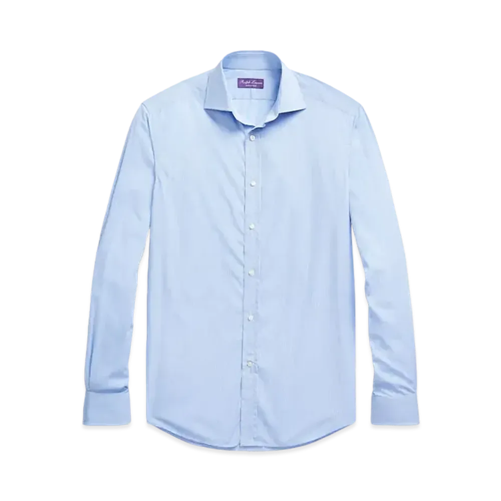 Ralph Lauren Purple Label Micro Gingham Poplin Shirt "Blue"