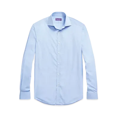 Ralph Lauren Purple Label Micro Gingham Poplin Shirt "Blue"