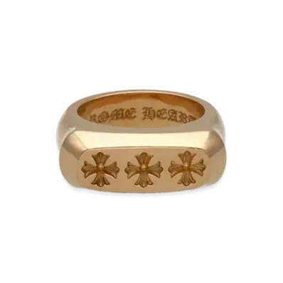 Chrome Hearts 22K Lil PJ 3CH Plus Ring "Yellow Gold"