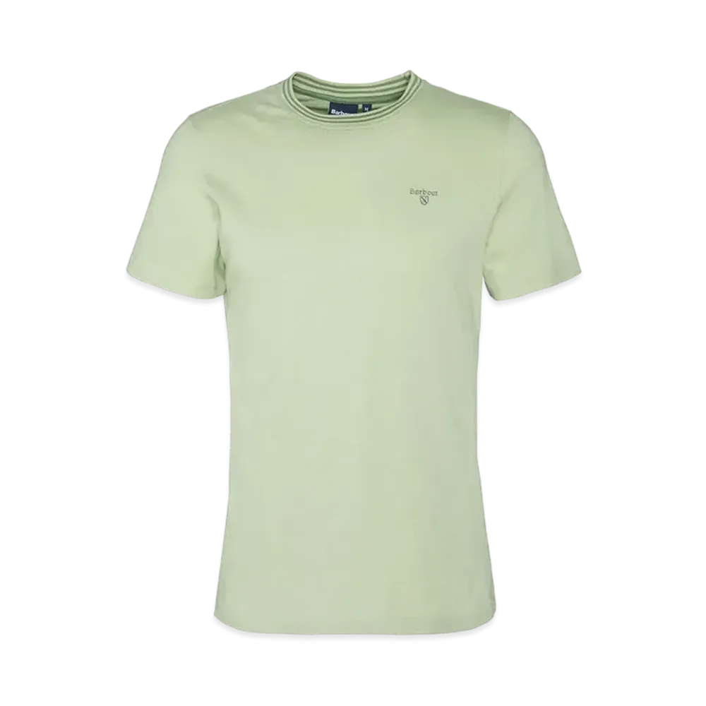 Barbour Striped Ribbed Neck T-shirt "Green"
