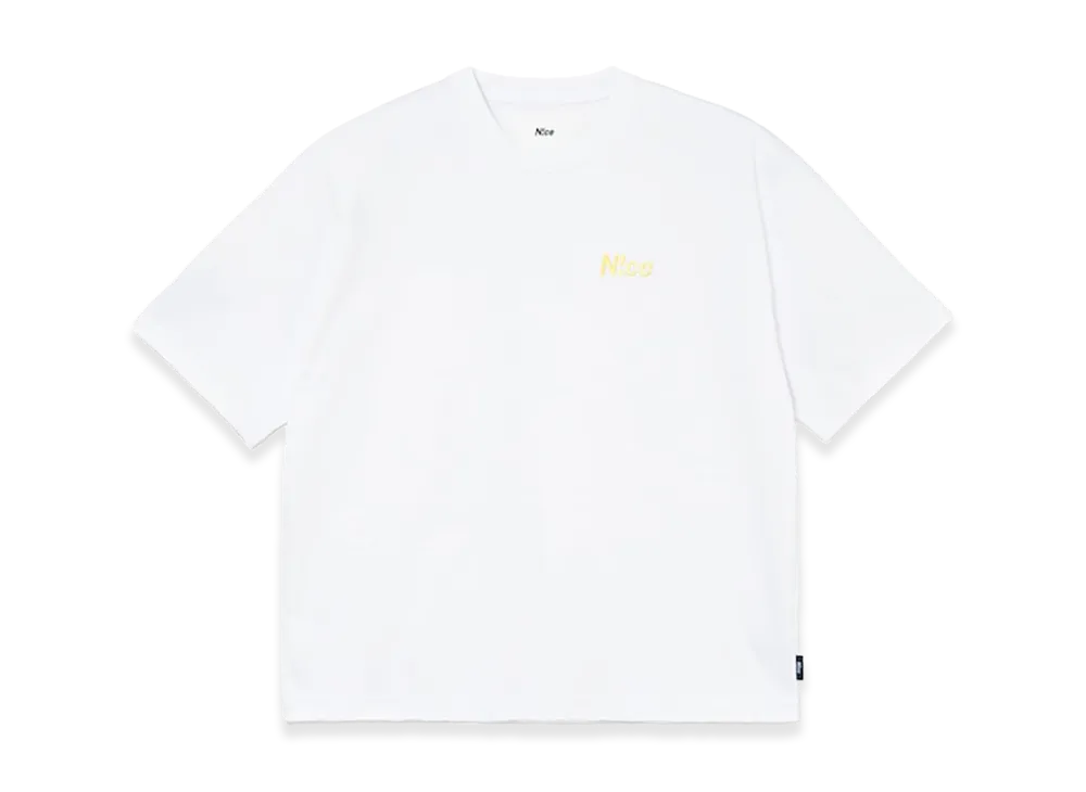 N!ce Embroidery Tee "White"