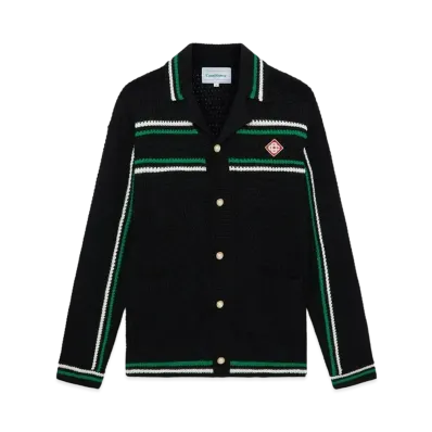 Casablanca Crochet Tennis Shacket "Black"