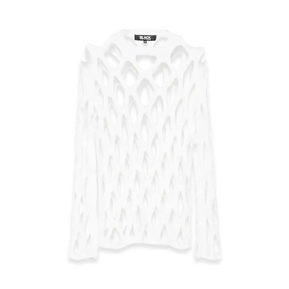 BLACK COMME des GARCONS Open-Knit Sweater "White"