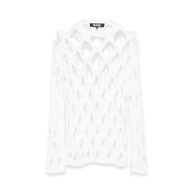 BLACK COMME des GARCONS Open-Knit Sweater "White"