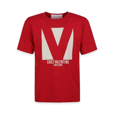 Valentino T-Shirt Chez Cotton Jersey "Red"