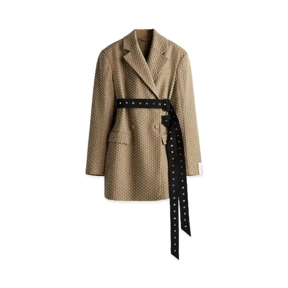 rokh x H&M Studded Wool Blazer "Dark Beige/Black"