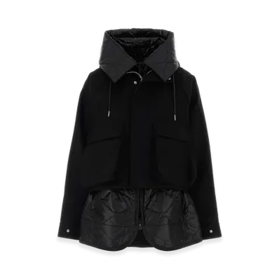 sacai Women's Wool Melton Blouson "Black"