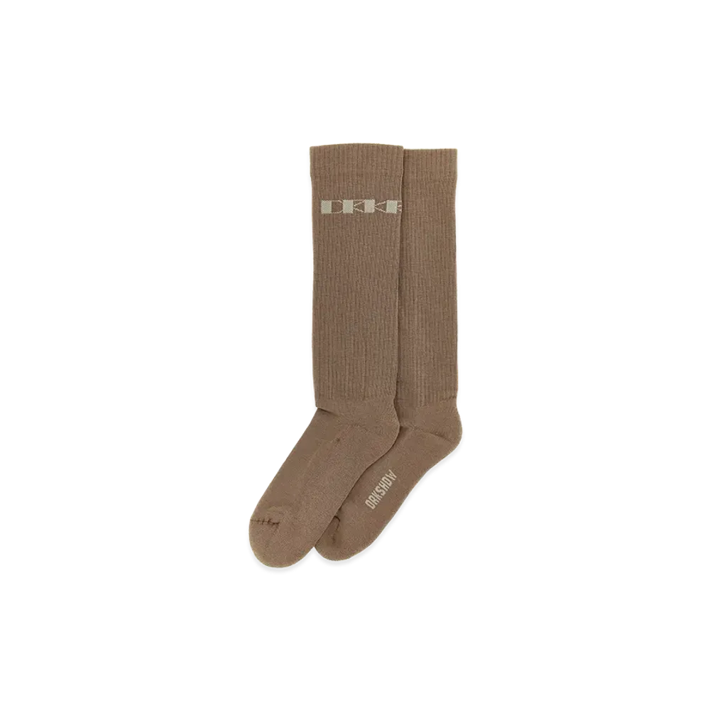 Rick Owens DRKSHDW Women's Jacquard Logo Socks "Brown"