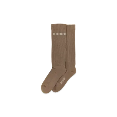 Rick Owens DRKSHDW Women's Jacquard Logo Socks "Brown"