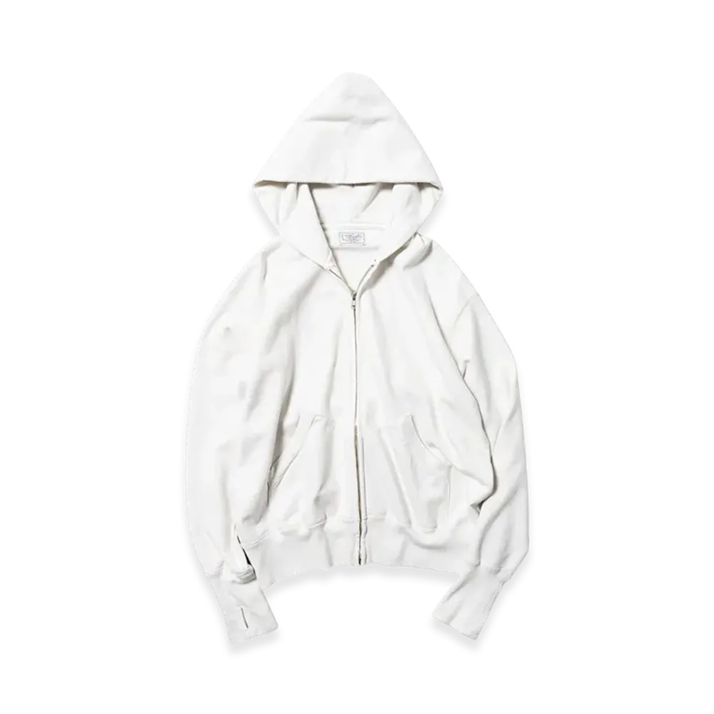 Unlikely Simple Sweat ZIP Up Hoodie "White"