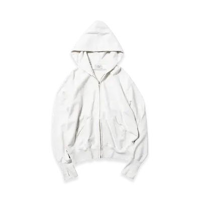 Unlikely Simple Sweat ZIP Up Hoodie "White"
