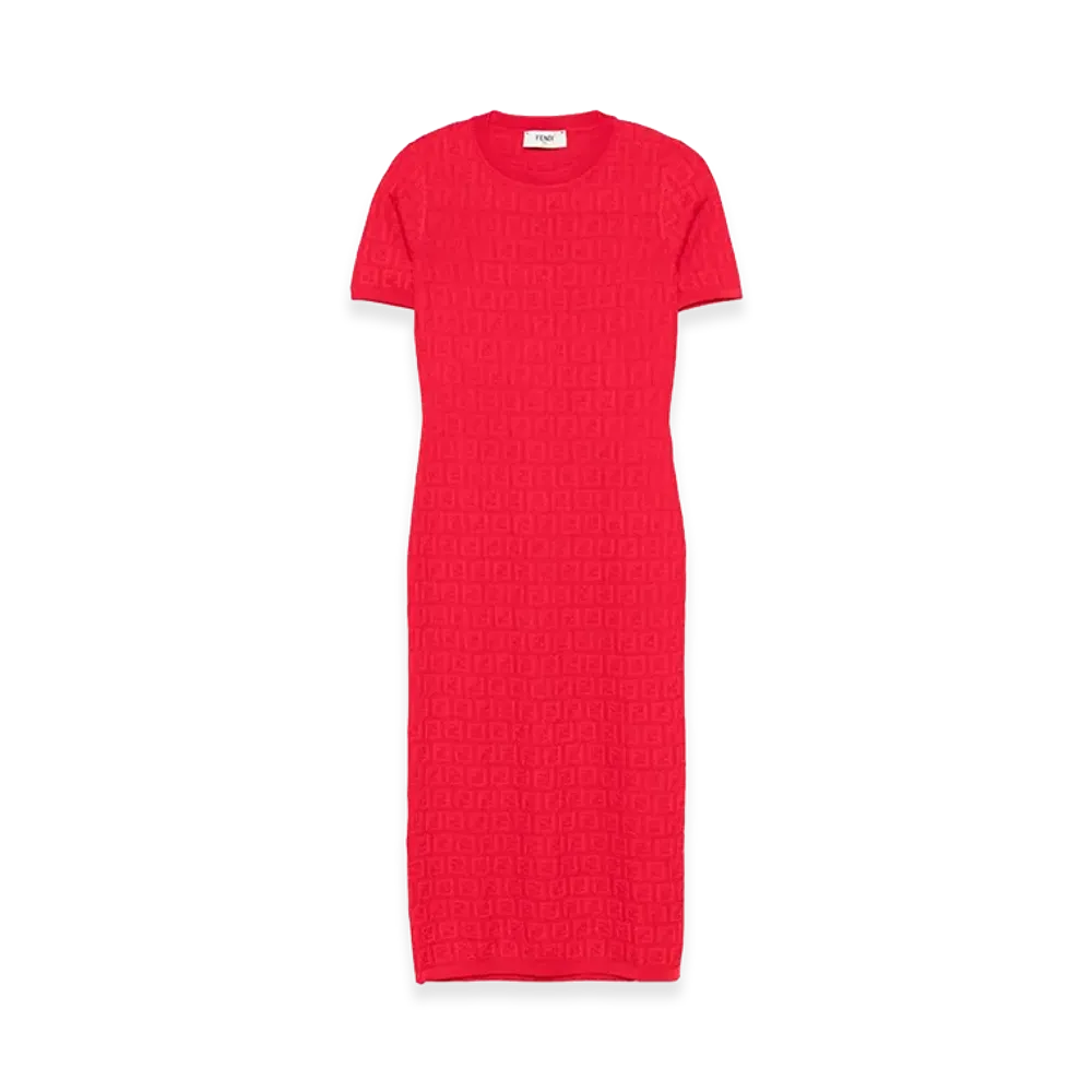 FENDI Women's FF Cotton And Viscose Dress "Red"