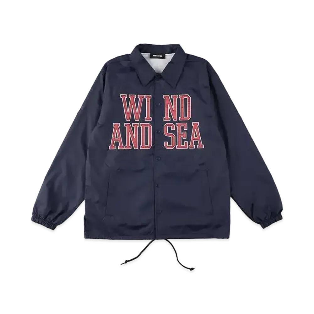WIND AND SEA Satin Patch Coach Jacket "Navy"