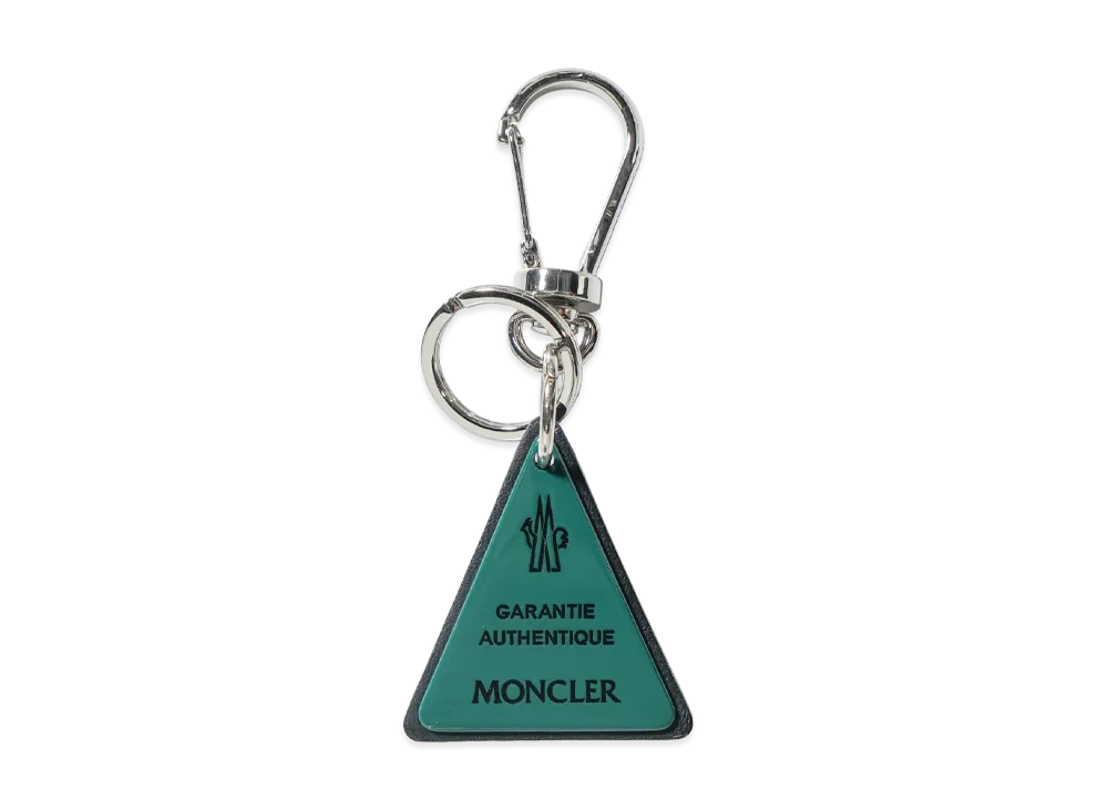 MONCLER Logo Leather Key Ring "Green"