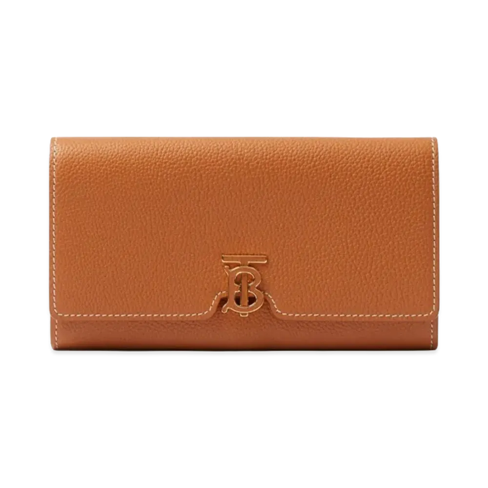 Burberry Grainy Leather TB Monogram Long Wallet "Brown"