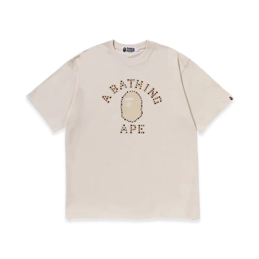 A BATHING APE College Relaxed Fit Tee "White"