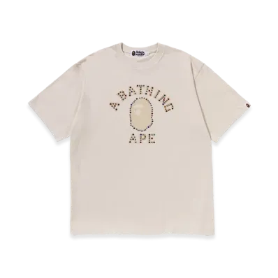 A BATHING APE College Relaxed Fit Tee "White"
