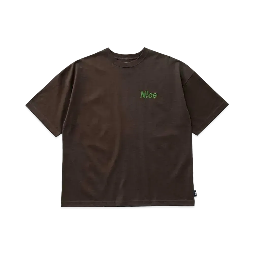 N!ce Embroidery Tee "Brown"