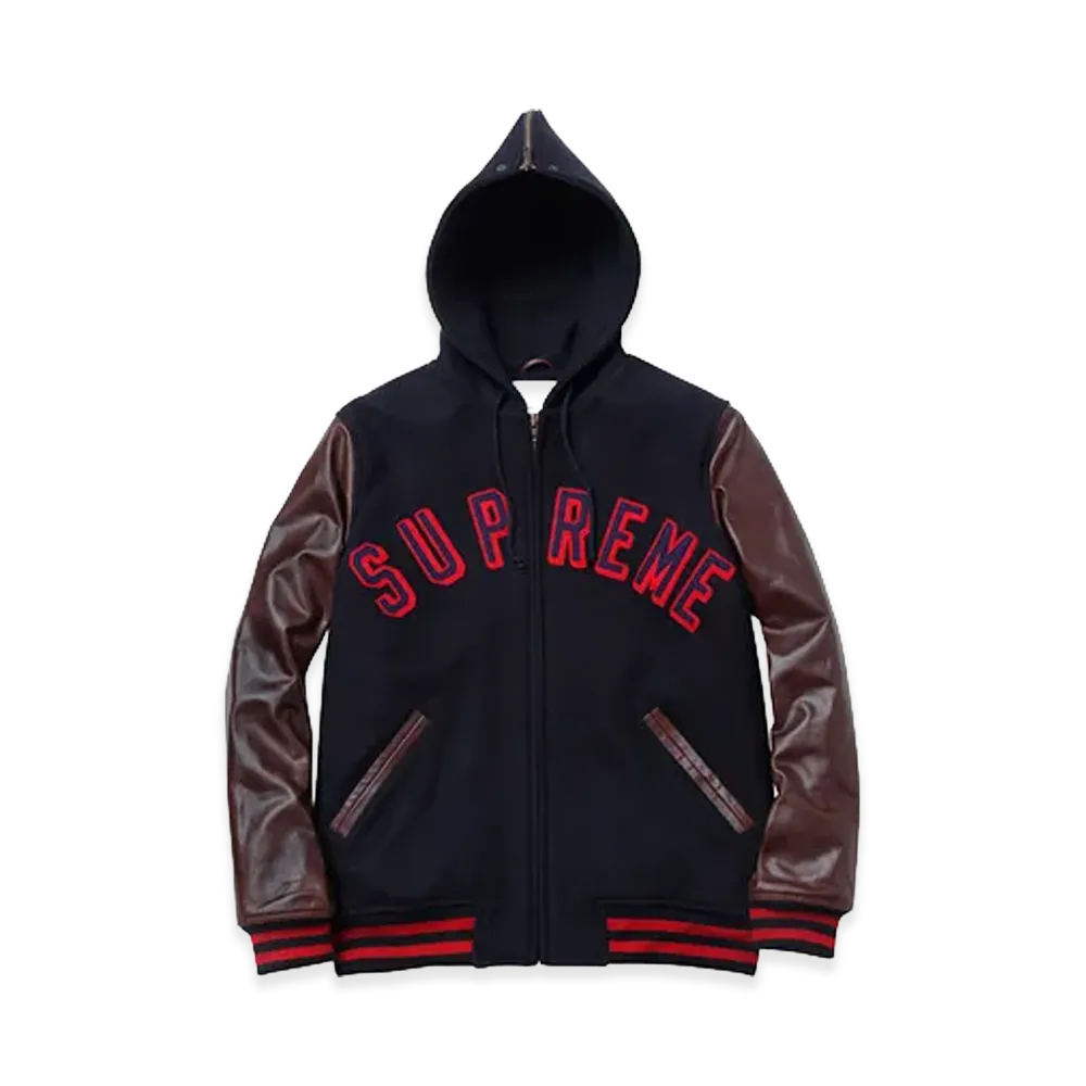 Supreme Hooded Varsity Jacket "Navy"