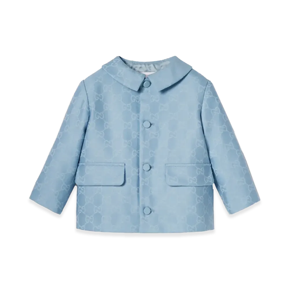 GUCCI Kids Jacket Embroidered GG Logo "Azure"