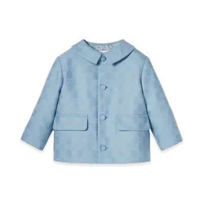 GUCCI Kids Jacket Embroidered GG Logo "Azure"
